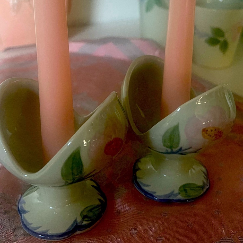 Hand-decorated Candle Holder set
